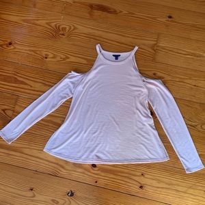 aeropostale light pink cold shoulder long sleeve